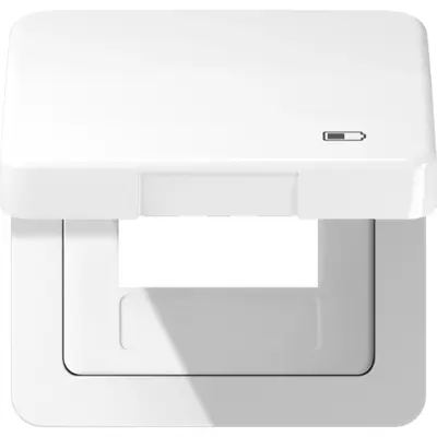 JUNG klapdeksel met USB-ladersymbool CD500 alpine wit (CD 590 KL USB WW)