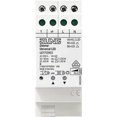 JUNG universele DIN-rail LED-dimmer 3-100W (UD 1755 REG)