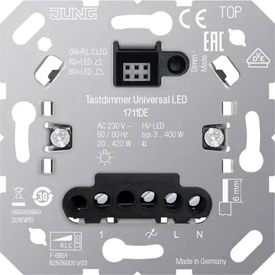 JUNG tastdimmer universeel LED 3-100 Watt (1711 DE)