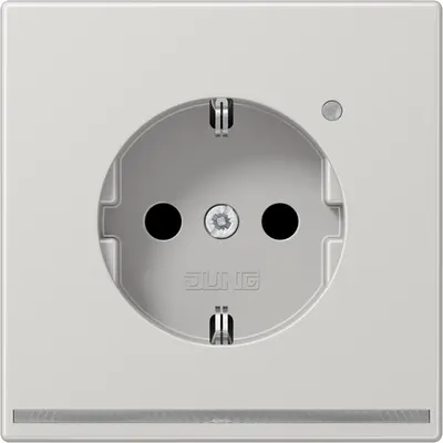 JUNG wandcontactdoos randaarde Safety+ met LED-orientatieverlichting LS990 lichtgrijs (LS 1520-O LG LNW)