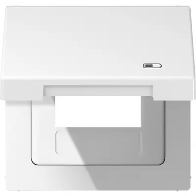 JUNG klapdeksel met USB-ladersymbool LS990 alpine wit (LS 990 BFKL USB WW)