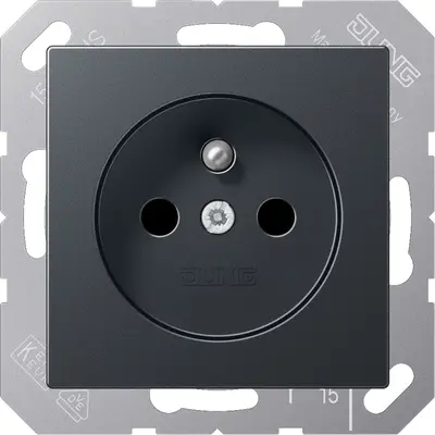 JUNG wandcontactdoos penaarde Safety+ A-range antraciet mat (A 1520 FBFKI ANM)