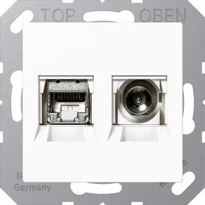 JUNG Smart-TV-aansluitdoos A-range alpine wit (MMD A 4521 WW)