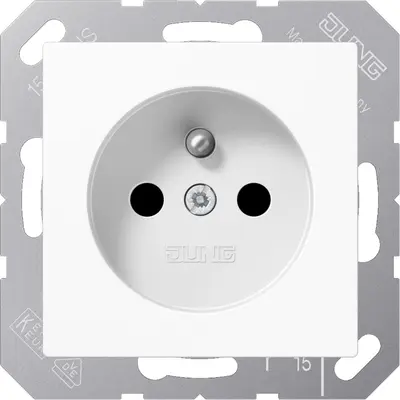 JUNG wandcontactdoos penaarde Safety+ A-range alpine wit (A 1520 FKI WW)