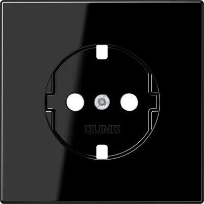 JUNG centraalplaat voor wandcontactdoos met randaarde LS990 zwart glans (LS 1520 PL SW)