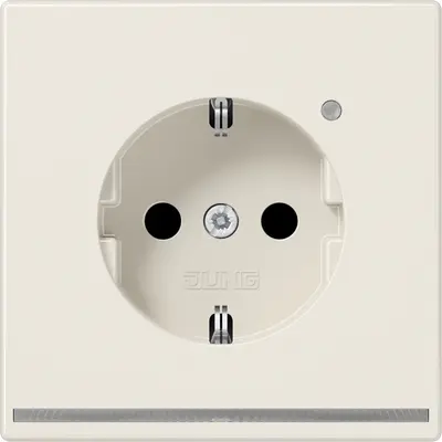 JUNG wandcontactdoos randaarde Safety+ met LED-orientatieverlichting LS990 creme (LS 1520-O LNW)