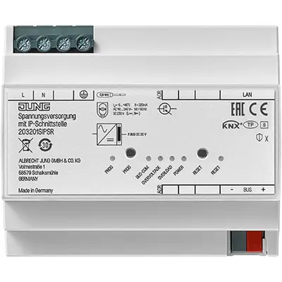 JUNG KNX voeding 320mA met IP gateway Secure (20320 1S IPS R)