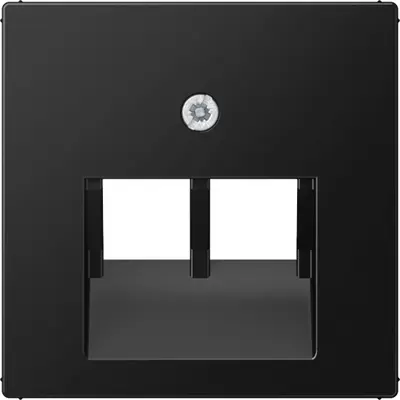 JUNG centraalplaat 2-voudig tbv RJ45 wandcontactdoos A-range grafietzwart mat (A 569-2 BFPLUA SWM)