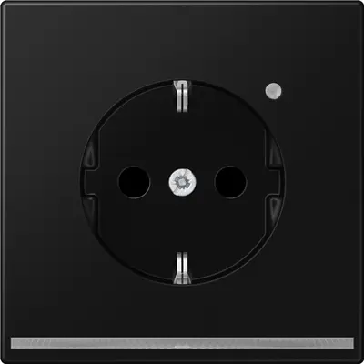 JUNG wandcontactdoos randaarde Safety+ met LED-orientatieverlichting LS990 grafietzwart mat (LS 1520-O SWM LNW)