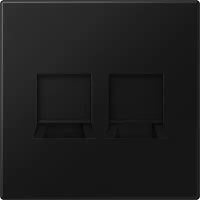 JUNG centraalplaat met draagring 2-voudig voor modulair jack LS990 grafietzwart mat (LS 1969-2 WE SWM)