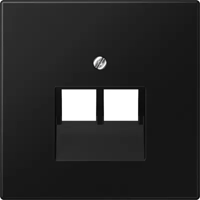 JUNG centraalplaat 2-voudig tbv RJ45 wandcontactdoos LS990 grafietzwart mat (LS 969-2 UA SWM)