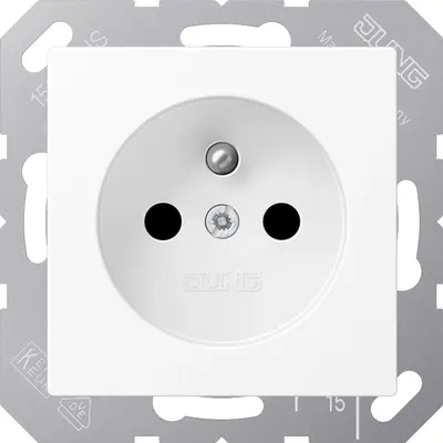 JUNG wandcontactdoos penaarde Safety+ A-range sneeuwwit mat (A 1520 FBFKI WWM)