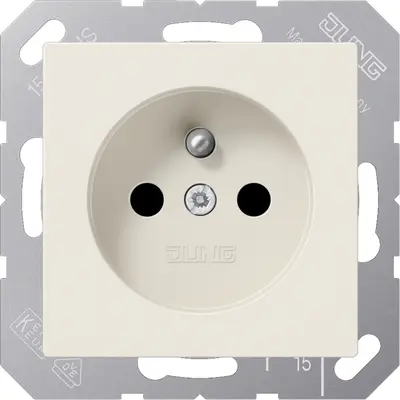 JUNG wandcontactdoos penaarde Safety+ A-range creme (A 1520 FKI)