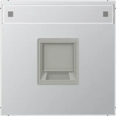 JUNG centraalplaat met tekstvenster en draagring 1-voudig voor modulair jack LS990 aluminium (AL 1969-15 NA WE)