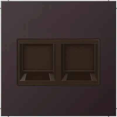 JUNG centraalplaat met draagring 2-voudig voor modulair jack LS990 dark gelakt aluminium (AL 1969-25 WE D)