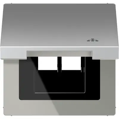 JUNG klapdeksel met LAN-symbool LS990 aluminium (AL 2990 KL LAN)