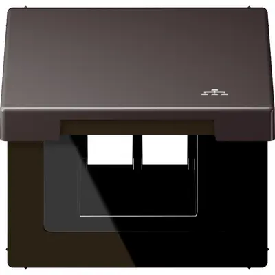 JUNG klapdeksel met LAN-symbool LS990 dark gelakt aluminium (AL 2990 KL LAN D)