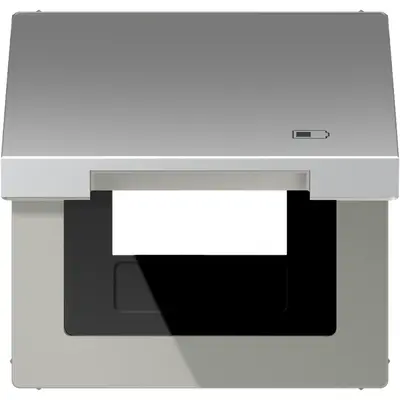 JUNG klapdeksel met USB-ladersymbool LS990 aluminium (AL 2990 KL USB)