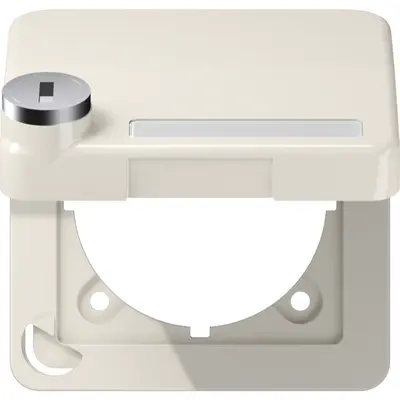 JUNG klapdeksel met slot voor wandcontactdoos van 50 x 50 mm CD500 creme (CD 590 BFKLSL)
