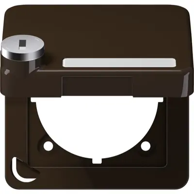 JUNG klapdeksel met slot voor wandcontactdoos van 50 x 50 mm CD500 bruin (CD 590 BFKLSL BR)