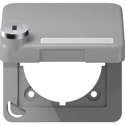 JUNG klapdeksel met slot voor wandcontactdoos van 50 x 50 mmCD500 grijs (CD 590 BFKLSL GR)