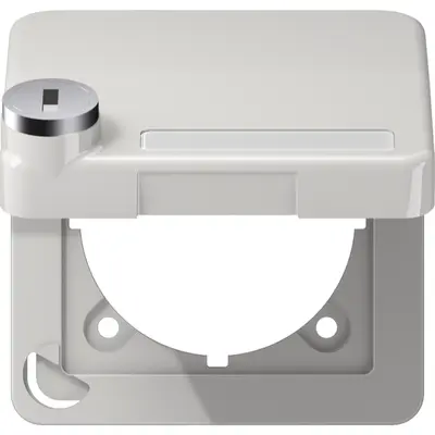 JUNG klapdeksel met slot voor wandcontactdoos van 50 x 50 mm CD500 lichtgrijs (CD 590 BFKLSL LG)