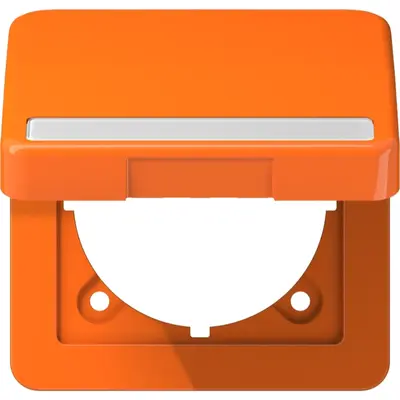 JUNG klapdeksel met tekstvenster voor wandcontactdoos en centraaldelen van 50 x 50 mm CD500 oranje (CD 590 BFNAKL O)