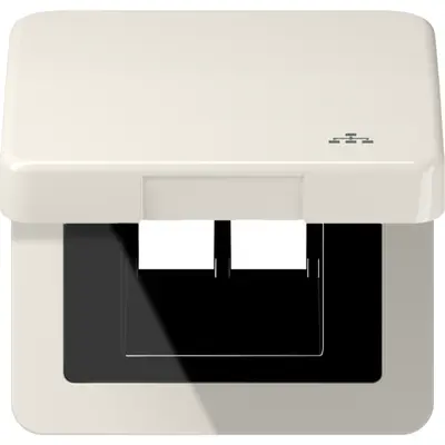 JUNG klapdeksel met LAN-symbool CD500 creme (CD 590 KL LAN)