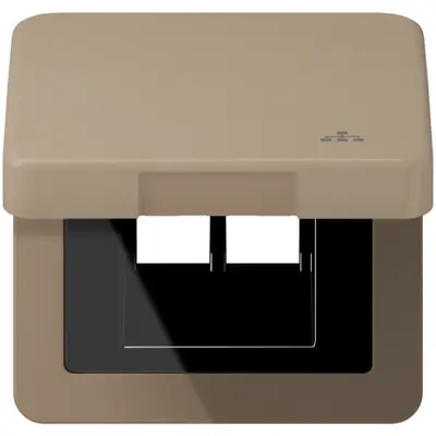 JUNG klapdeksel met LAN-symbool CD500 goud brons (CD 590 KL LAN GB)