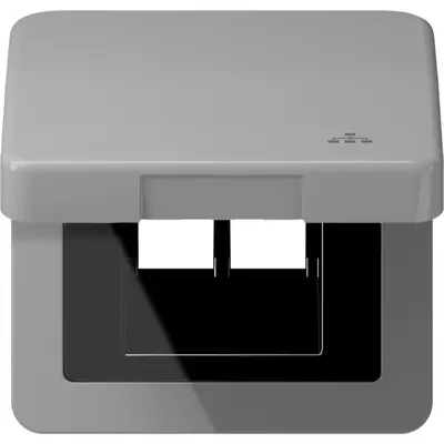 JUNG klapdeksel met LAN-symbool CD500 grijs (CD 590 KL LAN GR)