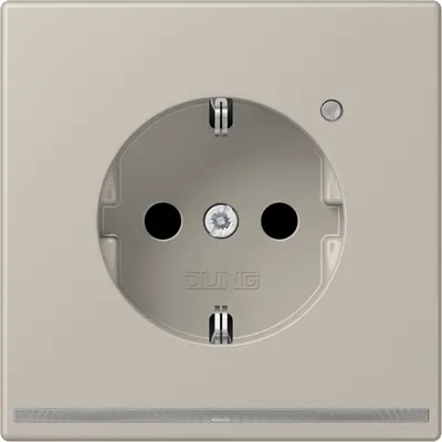JUNG wandcontactdoos randaarde Safety+ met LED-orientatieverlichting LS990 edelstaal (ES 1520-O LNW)