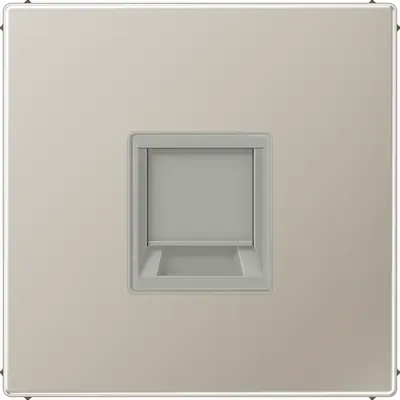 JUNG centraalplaat met draagring 1-voudig voor modulair jack LS990 edelstaal (ES 1969-15 WE)