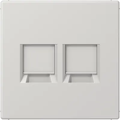 JUNG centraalplaat met draagring 2-voudig voor modulair jack LS990 lichtgrijs (LS 1969-25 WE LG)