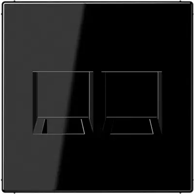 JUNG centraalplaat met draagring 2-voudig voor modulair jack LS990 zwart glans (LS 1969-25 WE SW)