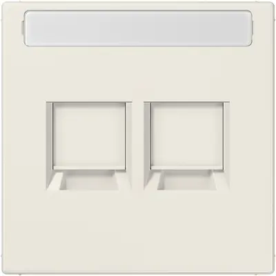 JUNG centraalplaat 2-voudig modular-jack tekstvenster LS990 creme (LS 1969-2 NA WE)