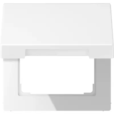 JUNG klapdeksel voor wandcontactdoos en centraaldelen van 50 x 50 mm LS990 sneeuwwit mat (LS 990 BFKL WWM)