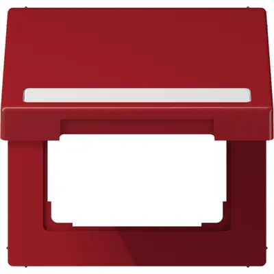 JUNG klapdeksel met tekstvenster voor wandcontactdoos en centraaldelen van 50 x 50 mm LS990 rood (LS 990 BFNAKL RT)