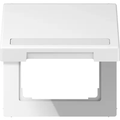 JUNG klapdeksel met tekstvenster voor wandcontactdoos en centraaldelen van 50 x 50 mm LS990 alpine wit (LS 990 BFNAKL WW)
