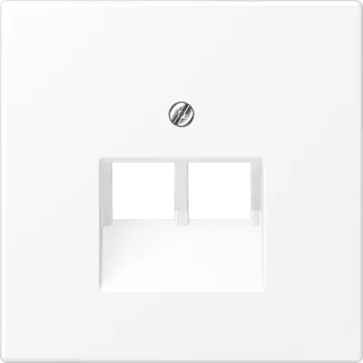JUNG centraalplaat 2-voudig tbv RJ45 wandcontactdoos LS990 sneeuwwit mat (LS 969-2 UA WWM)