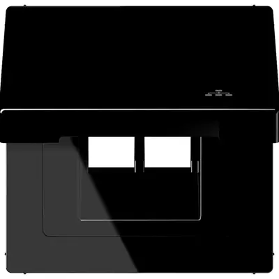 JUNG klapdeksel met LAN-symbool LS990 zwart glans (LS 990 BFKL LAN SW)