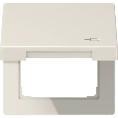 JUNG klapdeksel voor wandcontactdoos van 50 x 50 mm met stekkersymbool LS990 creme (LS 990 BFKL SOC)