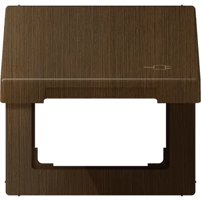 JUNG klapdeksel voor wandcontactdoos van 50 x 50 mm met stekkersymbool LS990 messing antiek (ME 2990 KL SOC AT)