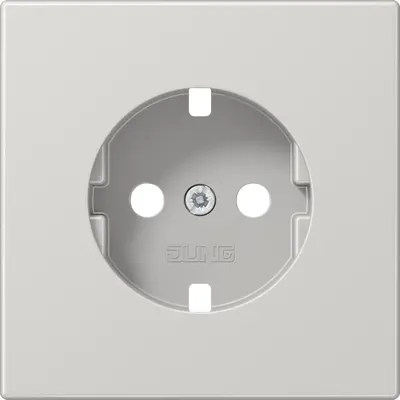 JUNG centraalplaat voor wandcontactdoos met randaarde LS990 lichtgrijs (LS 1520 PL LG)