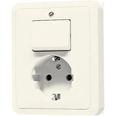 JUNG combinatie schakelaar/wandcontactdoos randaarde CD500 creme (5576 EU)