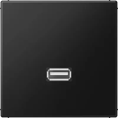 JUNG centraalplaat met draagring en USB-A naar USB-A koppeling LS990 grafietzwart mat (MA LS 1122 SWM)