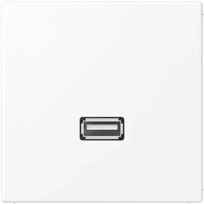 JUNG centraalplaat met draagring en USB-A naar USB-A koppeling LS990 sneeuwwit mat (MA LS 1122 WWM)