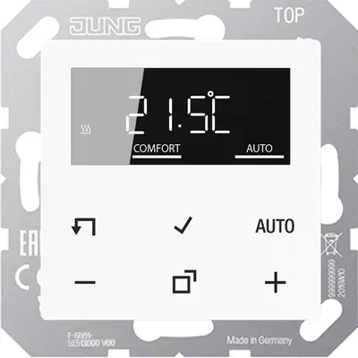 JUNG kamerthermostaat met display incl. binnenwerk A-range alpine wit (TR D A 1790 WW)