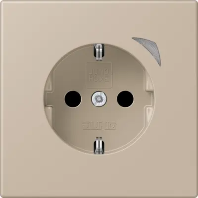 JUNG HOME wandcontactdoos randaarde Les Couleurs ombre naturelle claire 243 (BT LC 1521 S 243)