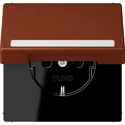 JUNG wandcontactdoos randaarde Safety+ klapdeksel Les Couleurs terre sienne brulee 59 247 (LC 1520 BFNAKL 247)