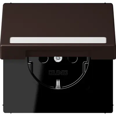 JUNG wandcontactdoos randaarde Safety+ klapdeksel Les Couleurs terre d'ombre brulee 59 252 (LC 1520 BFNAKL 252)